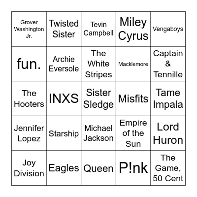 We/Us Bingo Card