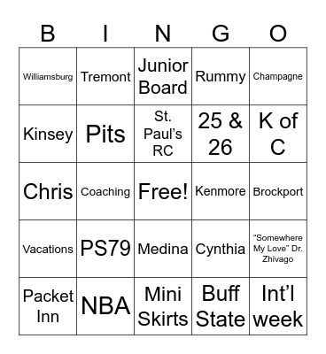 50th Wedding Anniversary Bingo Card