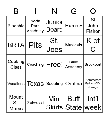 50th Wedding Anniversary! Bingo Card