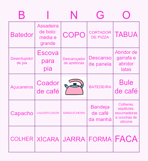 ♥ Chá de Panela da Marília ♥ Bingo Card