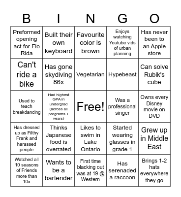 Tech Team Bingo Card