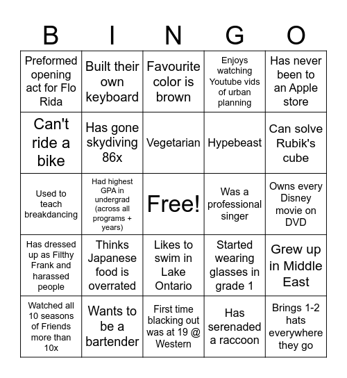 Tech Team Bingo Card