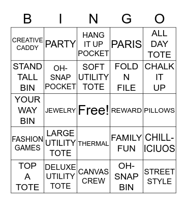 THIRTY~ONE Bingo Card