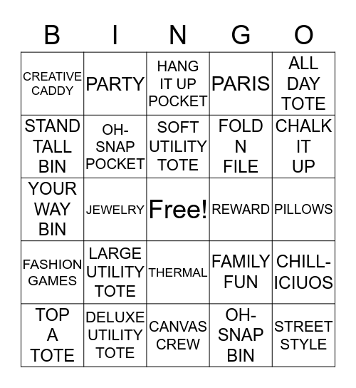 THIRTY~ONE Bingo Card