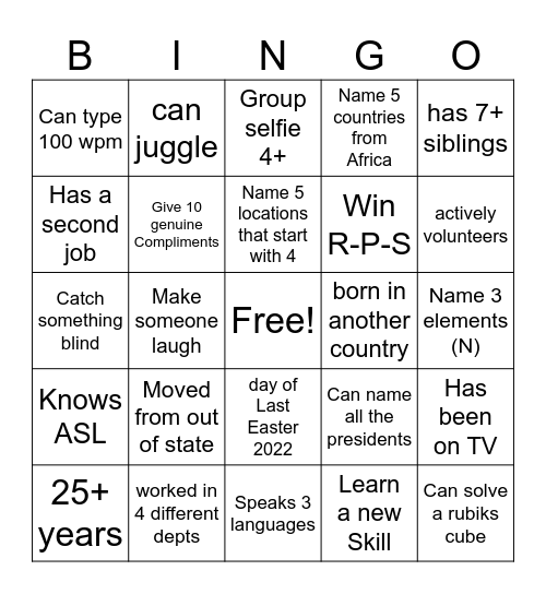 Costco Bingo Card