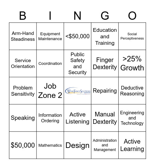 O'Net Online Bingo Card