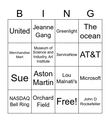 Chicago Consulting Bingo Card