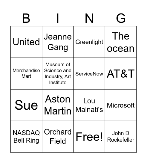 Chicago Consulting Bingo Card