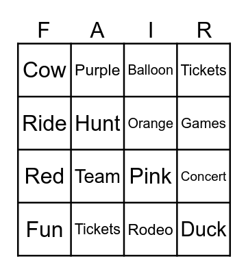 State Fund Bingo Card