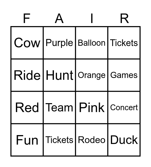 State Fund Bingo Card