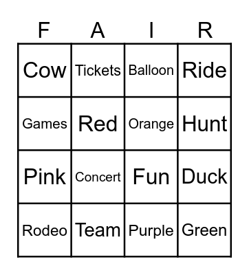 State Fund Bingo Card
