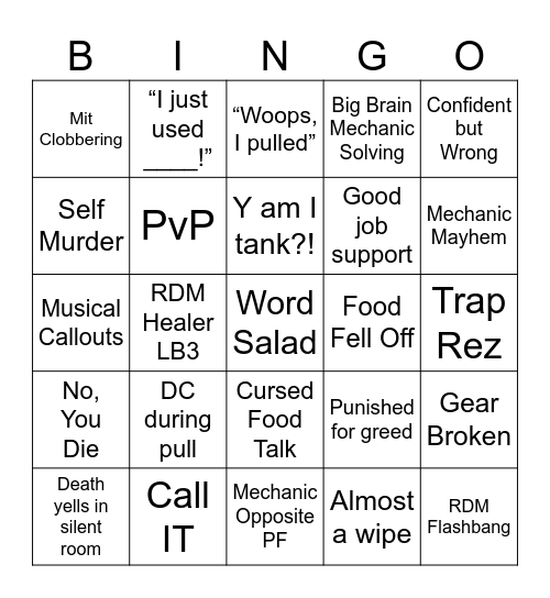 Braudacity BigNo Bingo Card