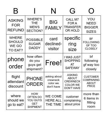 M12 BINGO Card