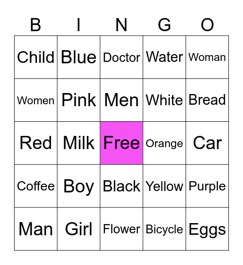 Unit 1 in Rosetta Stone Bingo Card