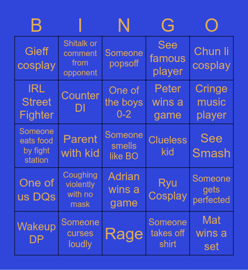 EVO Bingo Card