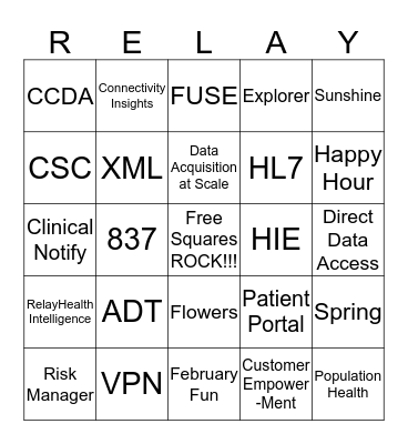 Friday Fix BINGO Card