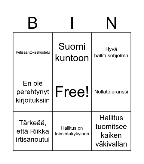 Orpobingo Card