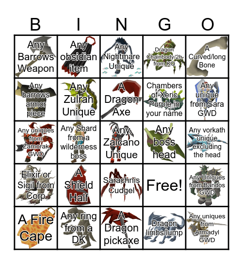 The Grind Bingo Card