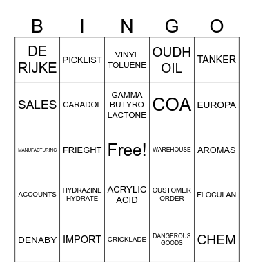 OQEMA BINGO Card