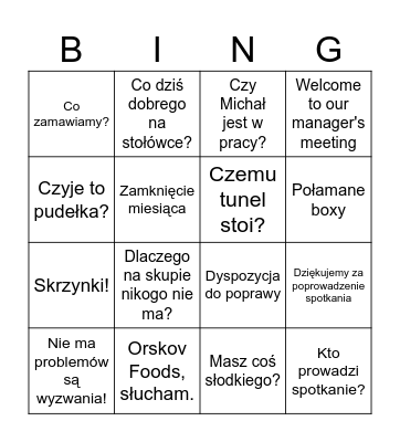 Bingo by Orskov Bingo Card