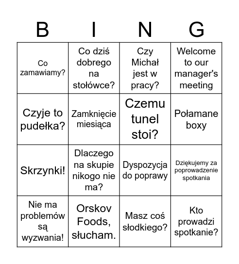 Bingo by Orskov Bingo Card