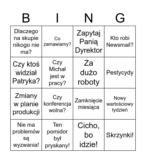 Bingo by Orskov Bingo Card