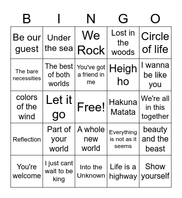 CD Community Day Disney Bingo Card