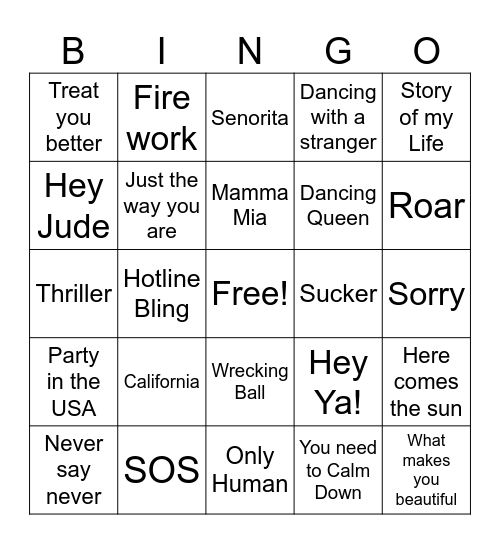 Cd Music bingo round 3 Bingo Card