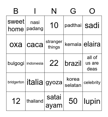 Lea’s Bingo Card
