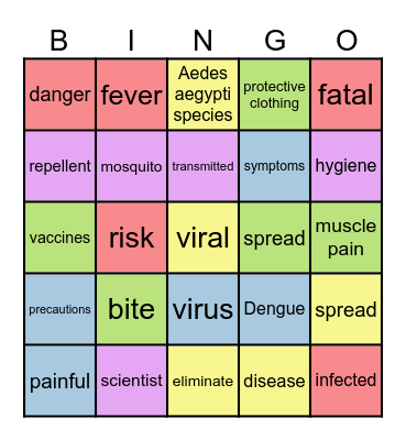 Dengue Bingo Card