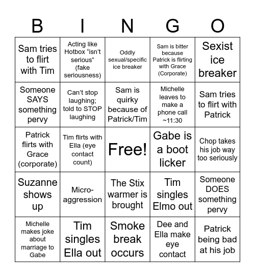 HB Corporate Summer 23 Bingo Card