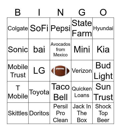 SUPER BOWL 50 Bingo Card