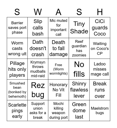 No Vit Bingo 5.0 (Shinry Edition) Bingo Card