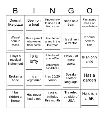Freshman Academy- Bingo Card