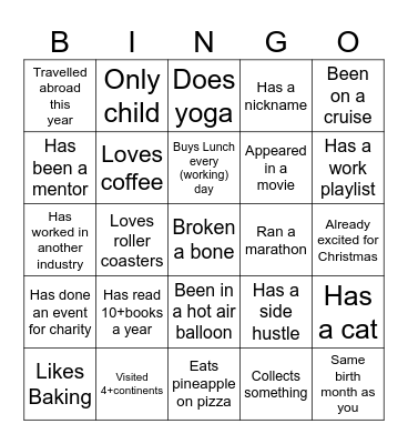 People & OD Bingo Card