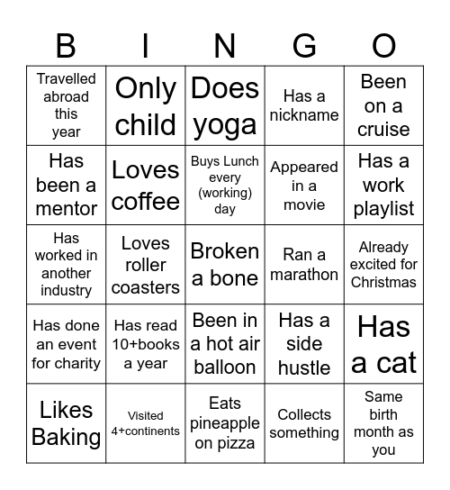 People & OD Bingo Card