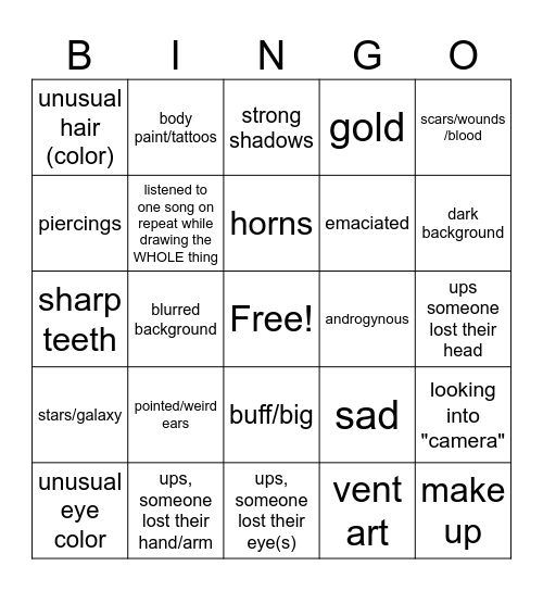 dustblue character art bingo Card