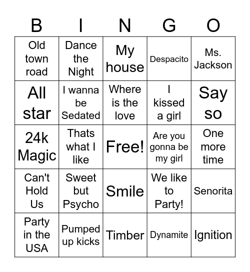 Game 3-6/5 Bingo Card