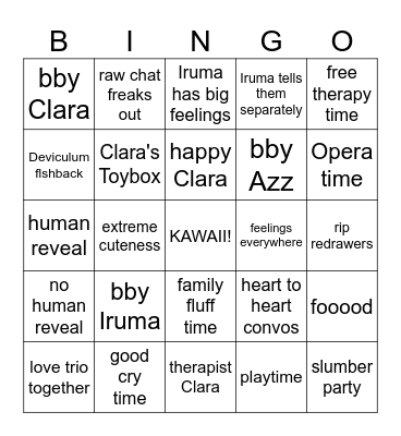 Cuteness Overload Bingo Card