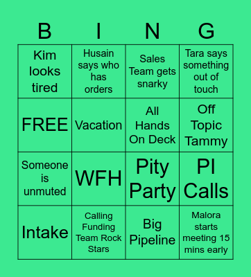 Funding Excellence Meeting Bingo Card