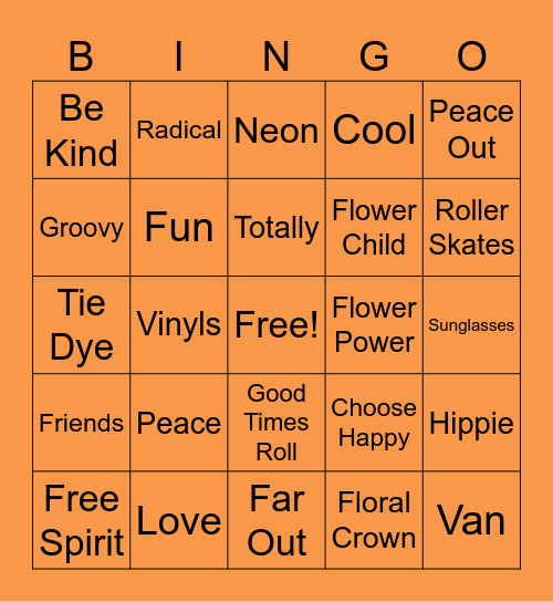 Let's Get Groovy Bingo Card
