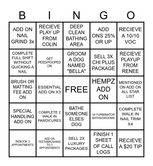 2433 SALON Bingo Card