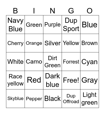 Bronco Bingo Card