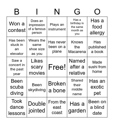 FBD Bingo Card