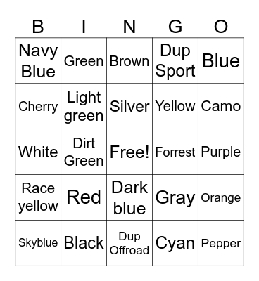Bronco Bingo Card