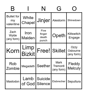 Graspop 2024 Bingo Card