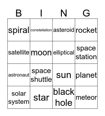 Stars  Bingo Card