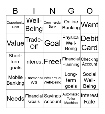 Review for Unit 1 Test Bingo Card