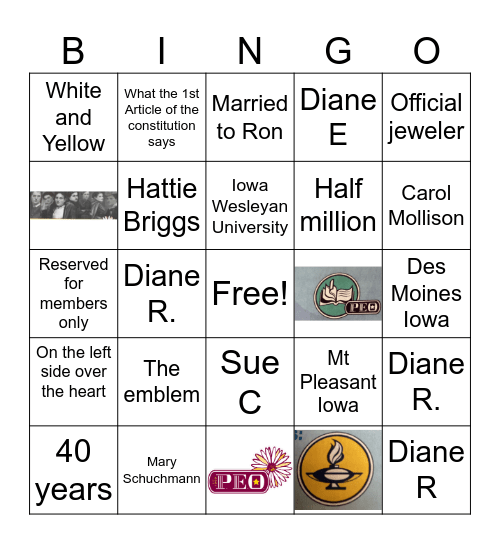 Chapter NF Bingo Card