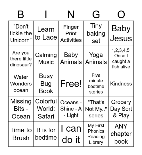 Book Bingo Card